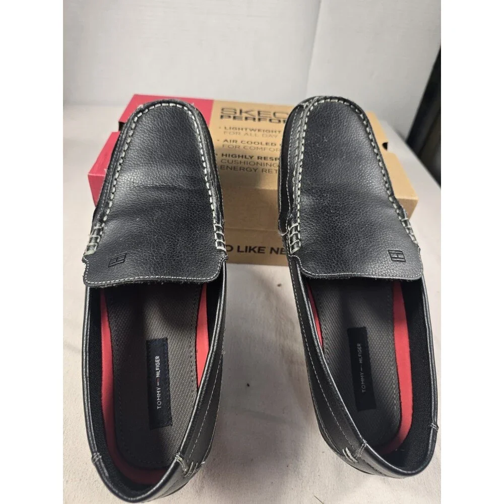 Tommy Hilfiger Black Slip On Shoes Loafers Men Size 10.5